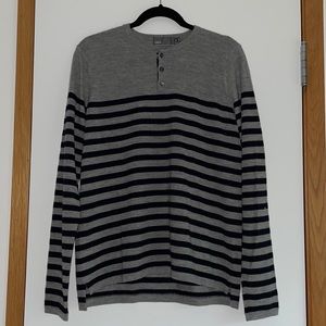 Men’s Vince Striped Wool/Cashmere Blend Sweater- M